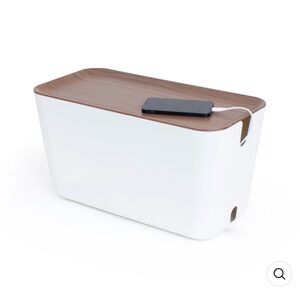 Hideaway™ Cable Box XXL, Walnut Wood Decor Top